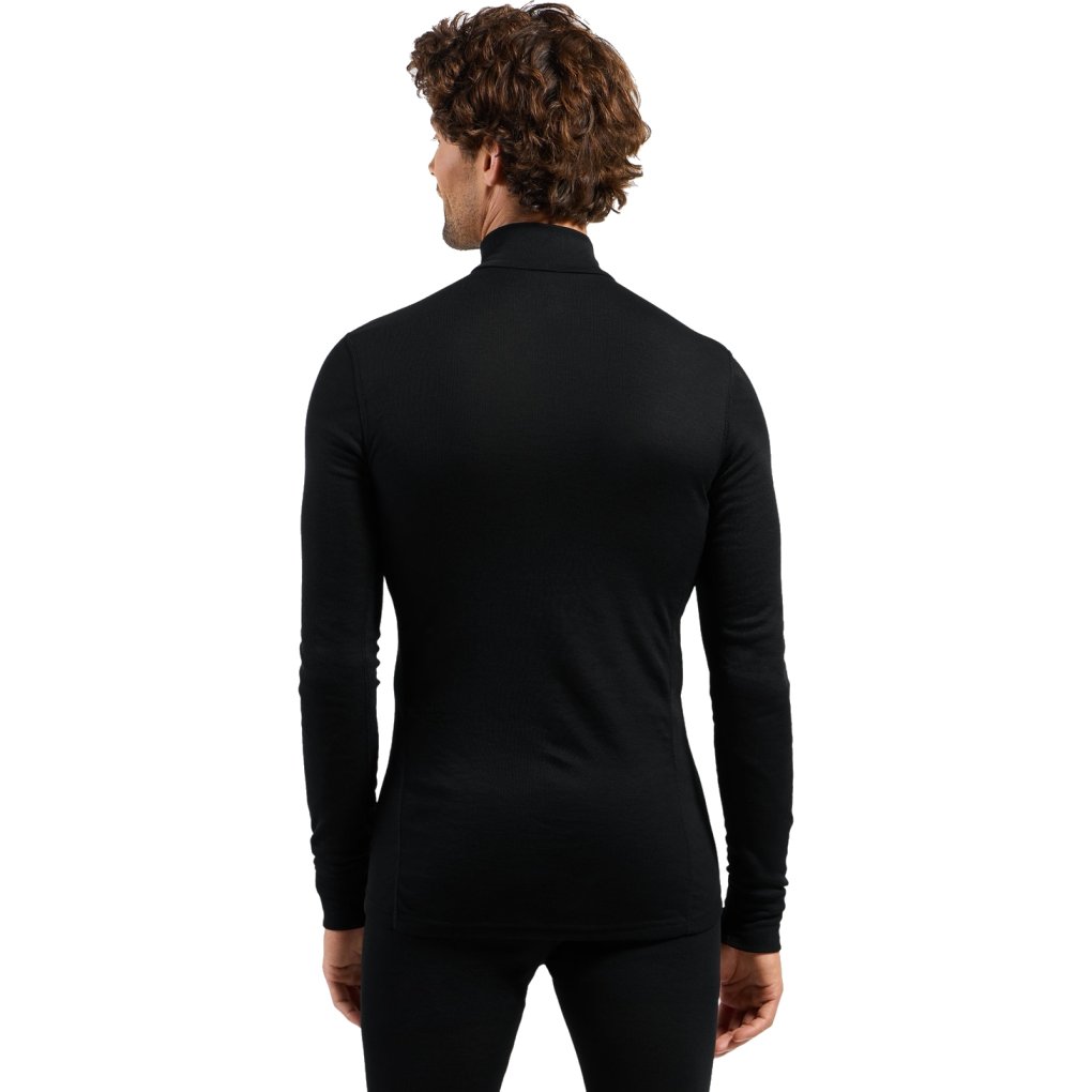 Odlo Active Warm Half-Zip Turtleneck Long-Sleeve Base Layer Top Men - black