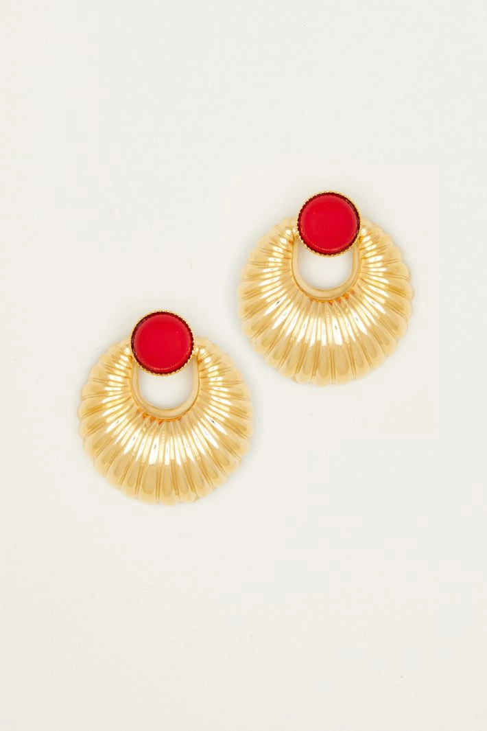 Stud earrings - GOLD RED