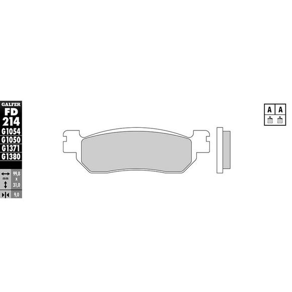 Galfer Sinter Sintered Metal front/rear brake pads (depending on model)Ref: FD214G1054