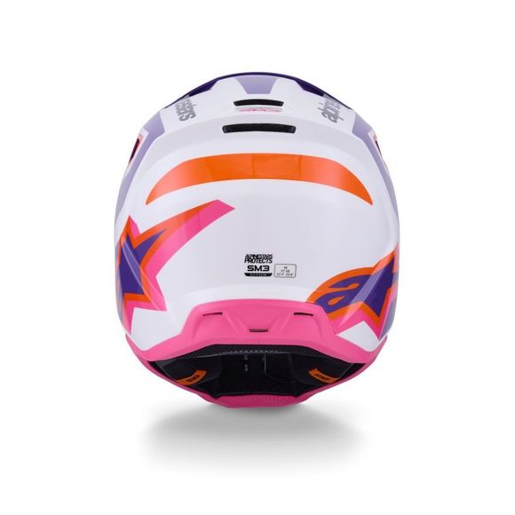 Casque cross Alpinestars S-M3 HEAT 2026 - Blanc / VioletRef : AP3965