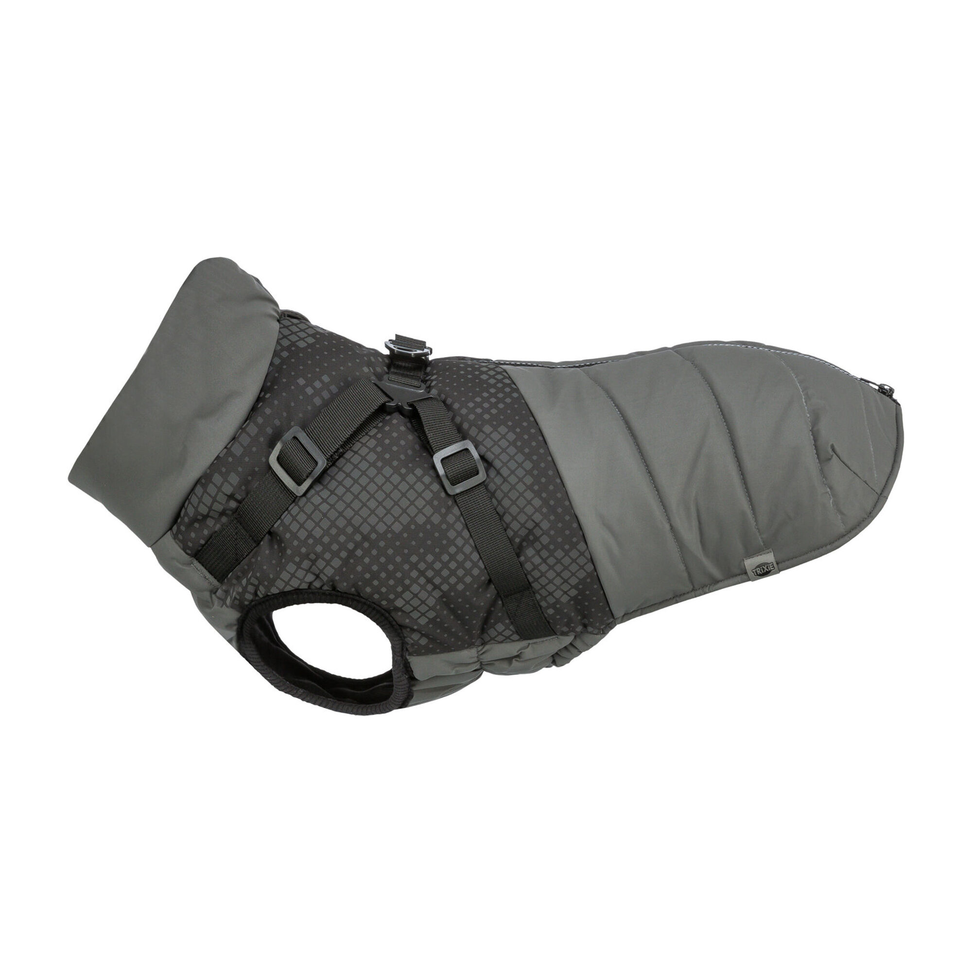 Trixie Winter Coat with Harness Pontis Reflect - Gray - XXS - 24 cm