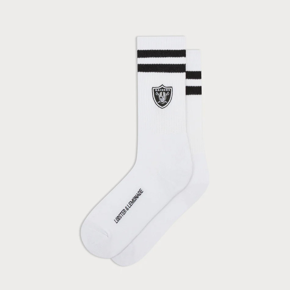 Las Vegas Raiders L&L '90 Classics NFL Crew Socks White