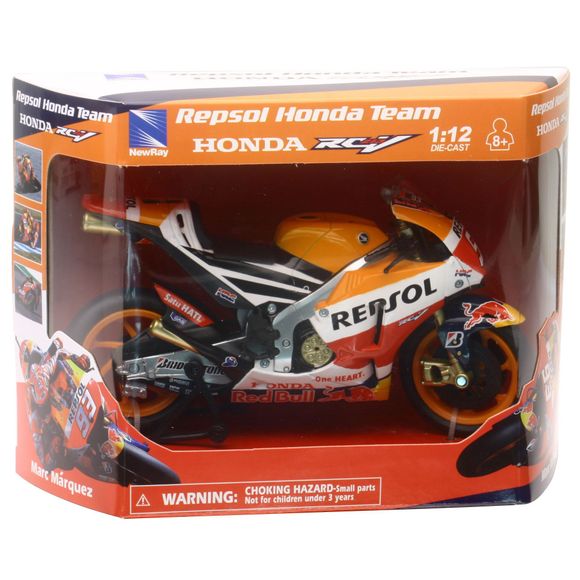 Miniature newray moto GP honda repsol marc marquez - scale 1/12° - orange / blackRef: NRY0025 / 57753