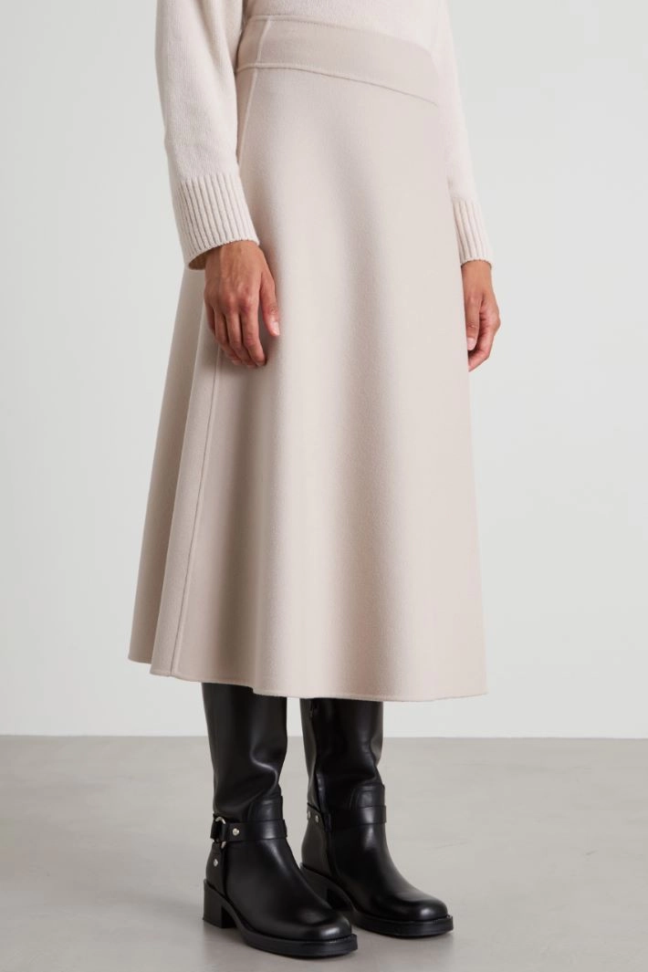 Flared wool skirt - LIGHT DOVE GREY