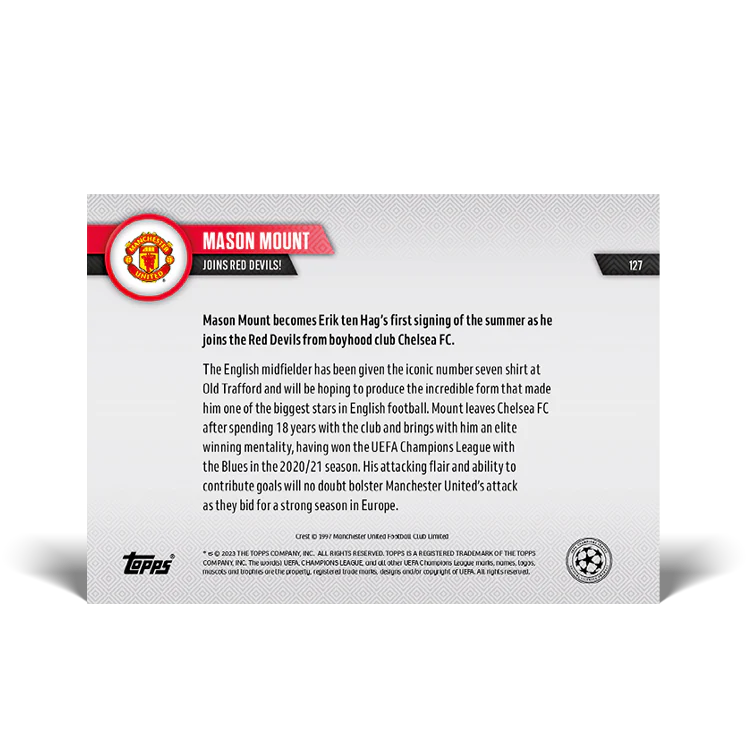 Topps UK - Joins Red Devils! - UCL TOPPS NOW® Card #127
