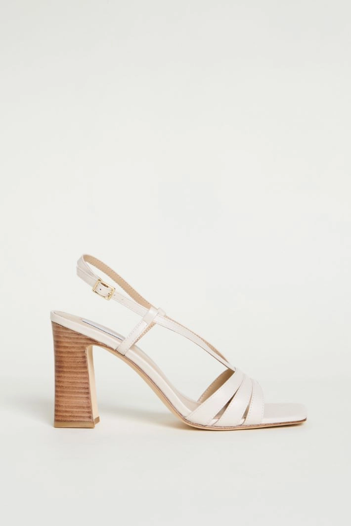 Strappy leather sandals - WHITE