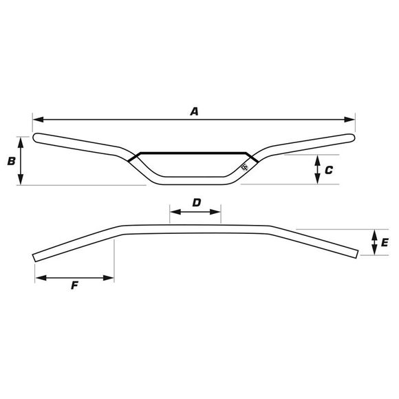 Up design mx 22.2mm universal handlebar - greyRef: UPD0015