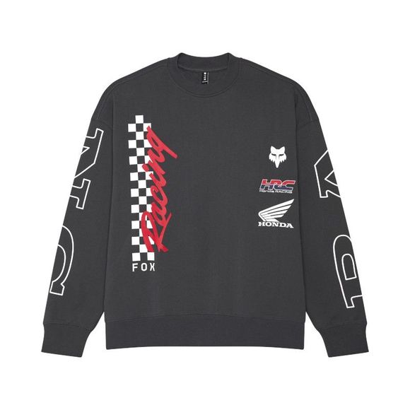 Fox Honda Oversized Fleece Crew - Gray / BlackRef: FX5221