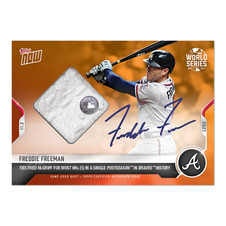On-Card Auto-Relic # to 5 - Freddie Freeman - 2021 MLB TOPPS NOW® Card 1039E