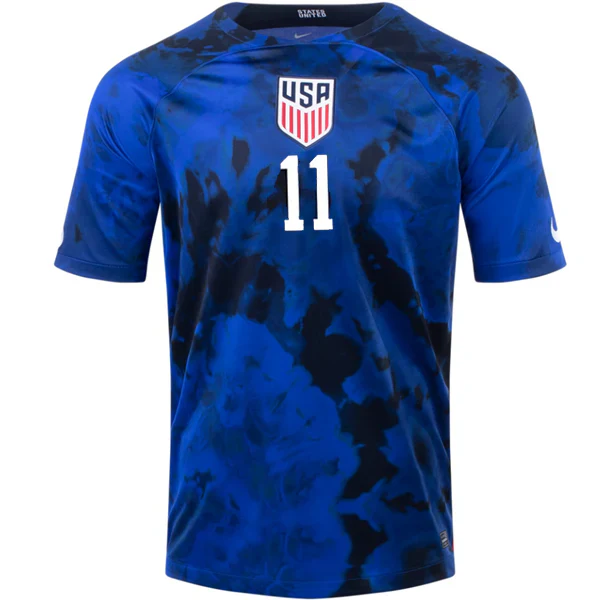 United States Brenden Aaronson Away Jersey 22/23 (Bright Blue/White)