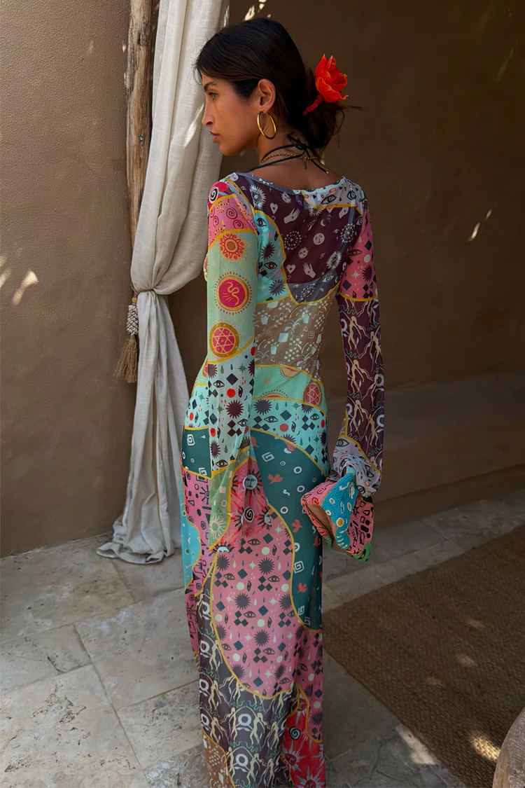 Pastel Morocco Mesh Vivi Dress