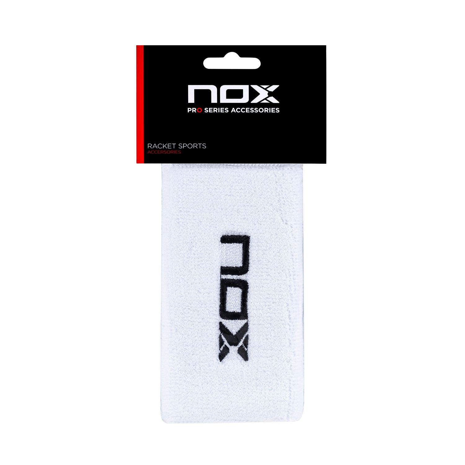 BOX 6 PCS. - BLISTER (2 PCS.) NOX LONG WRISTBAND WHITE LOGO BLACK