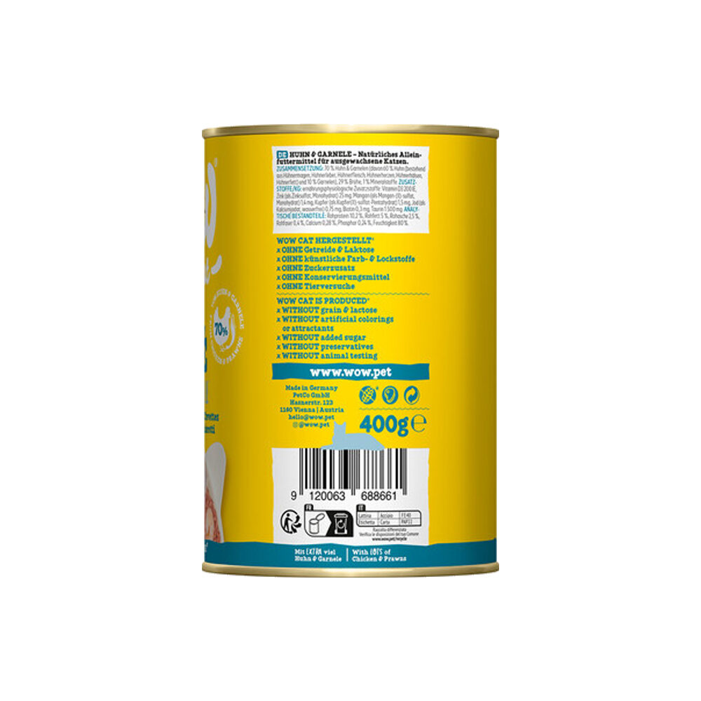 WOW Cat Wet Adult - Chicken & Prawn - 400 g