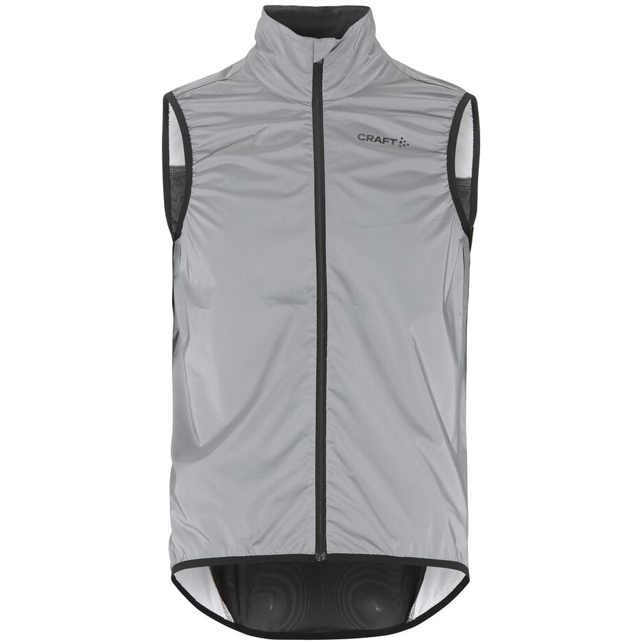 CRAFT ADV Essence Lumen Wind Vest Men - Silver Reflective/Black