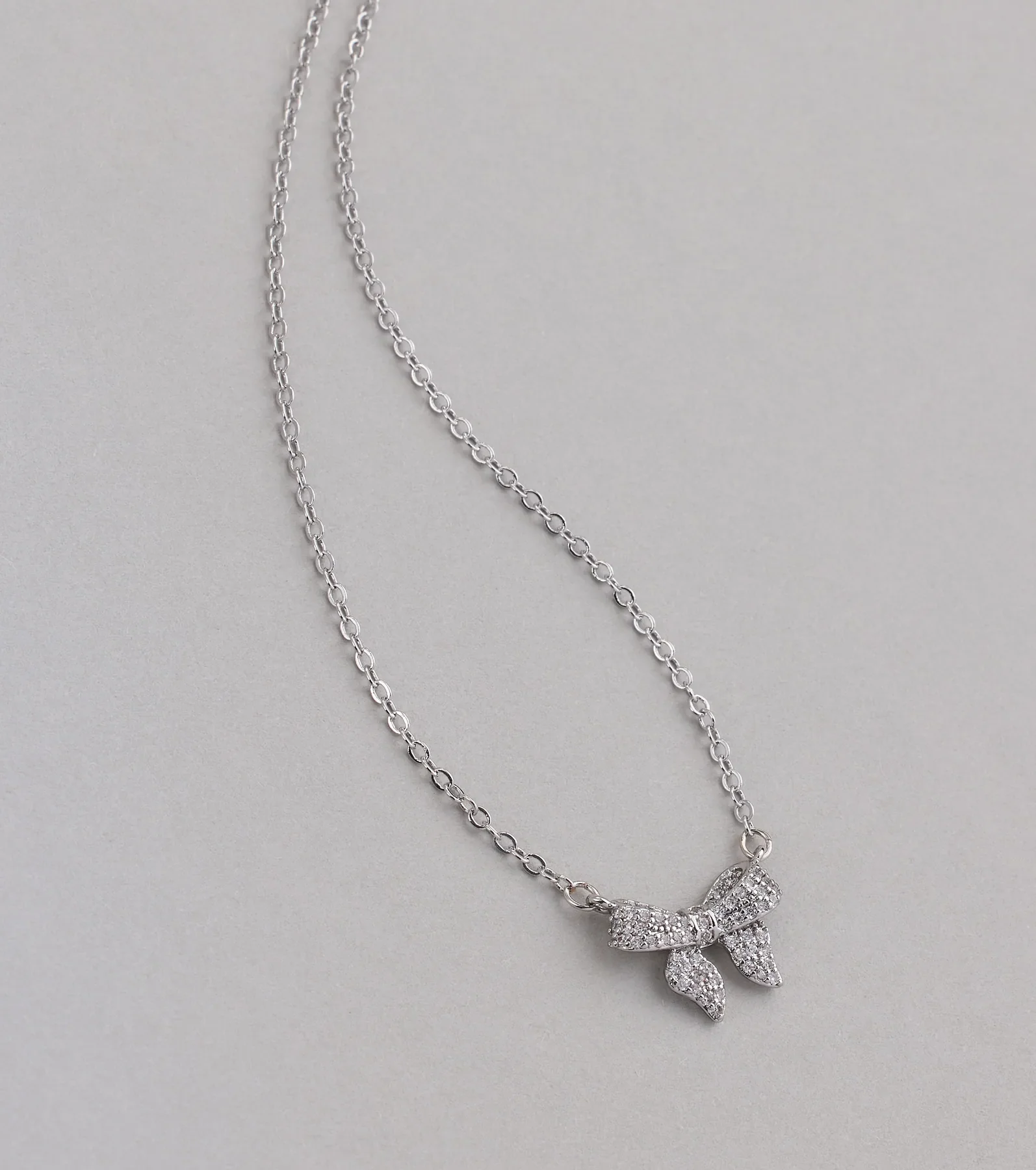 Chic Perfection Cubic Zirconia Bow Necklace