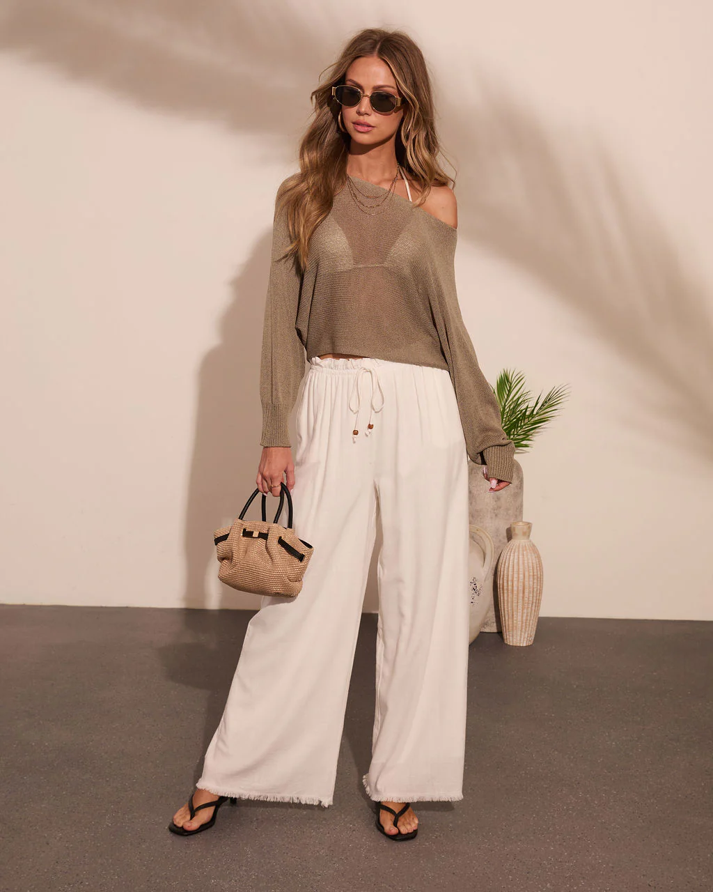 Dekota Open Knit Boat Neckline Top