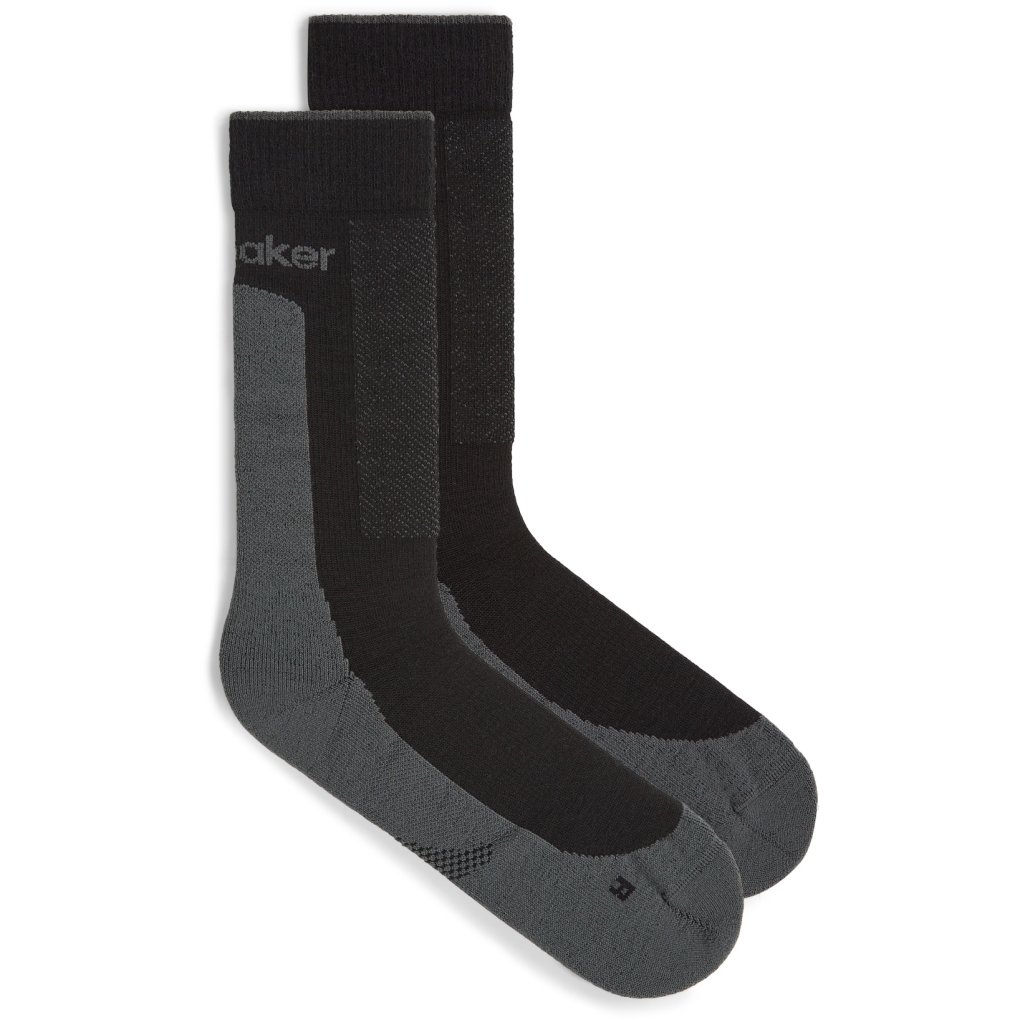 Icebreaker Merino Hike+ Medium Crew Socks Men - Black/Obsidian