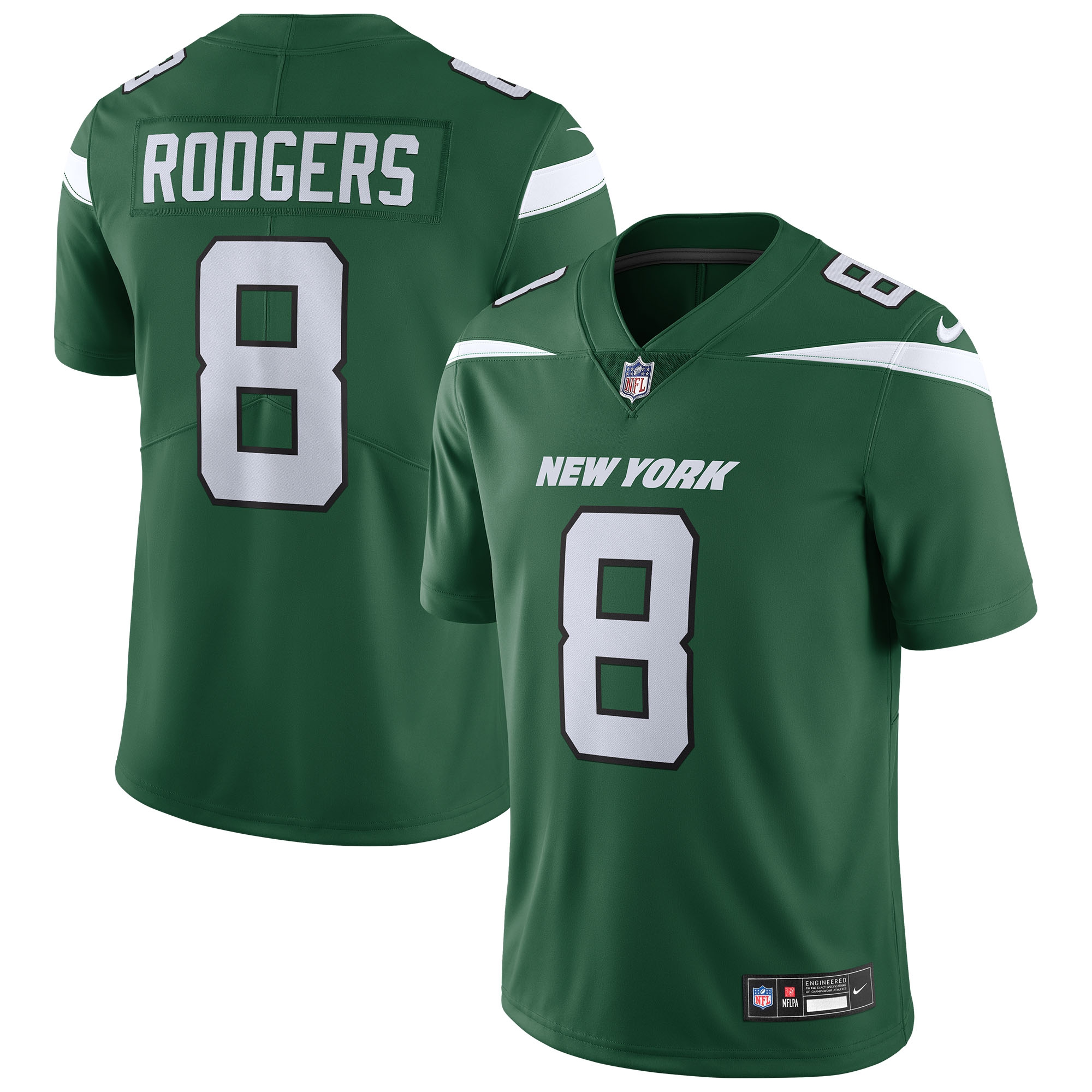 Aaron Rodgers #8 New York Jets Nike Vapor Untouchable Limited NFL Jersey Green