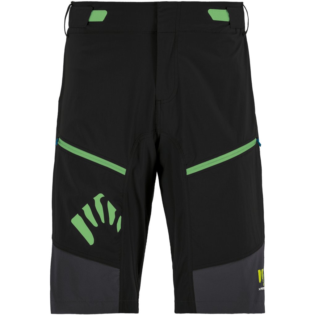 Karpos Rapid Baggy MTB Shorts Men - black/dark grey/green fluo