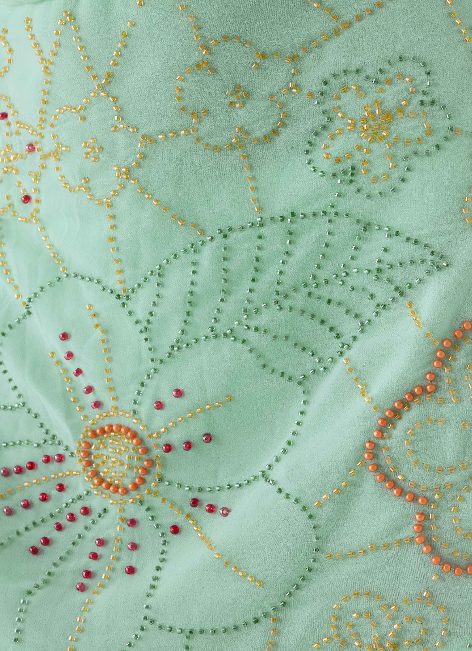 Outlaw Beaded Mini Dress - Mint Aqua