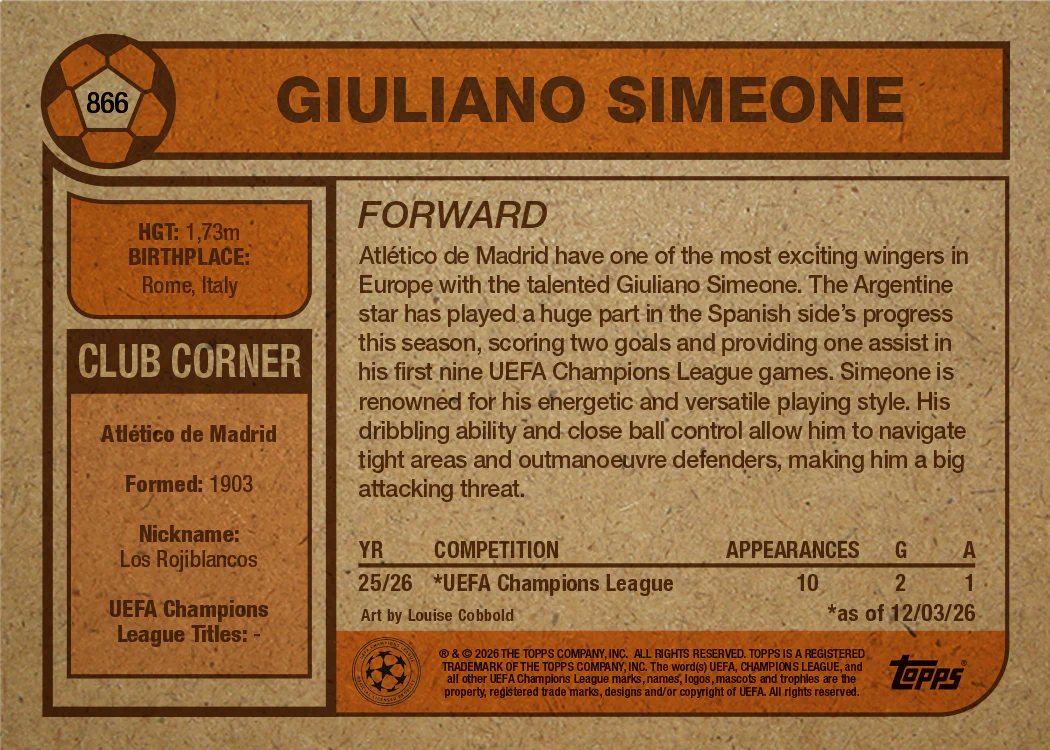 Giuliano Simeone - UCC Living Set® - Card 866