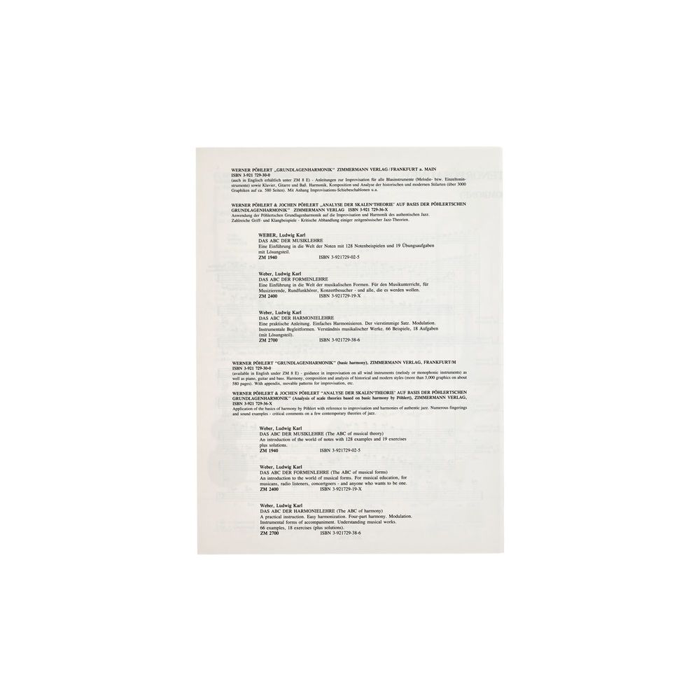 Zimmermann Verlag Grifftabelle Posaune – Thomann Ireland