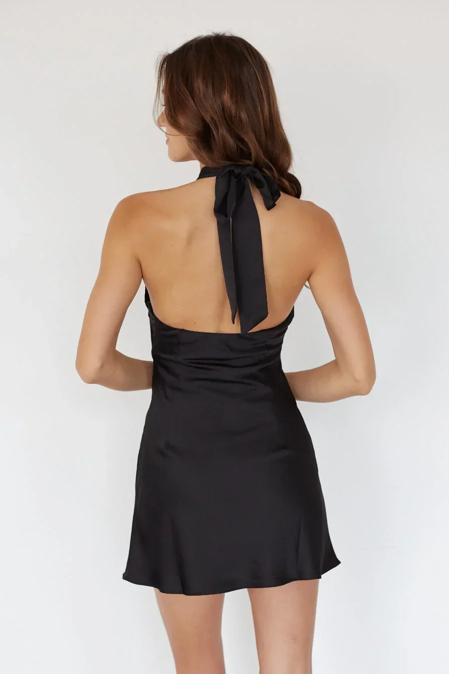 Priscilla Halter Keyhole Mini Dress