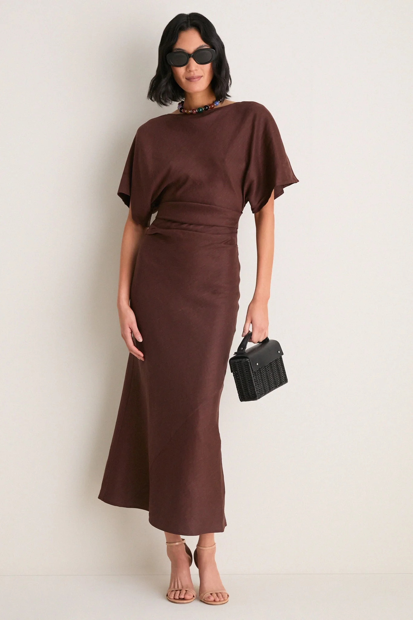 Dark Oak Amelie Linen Dress