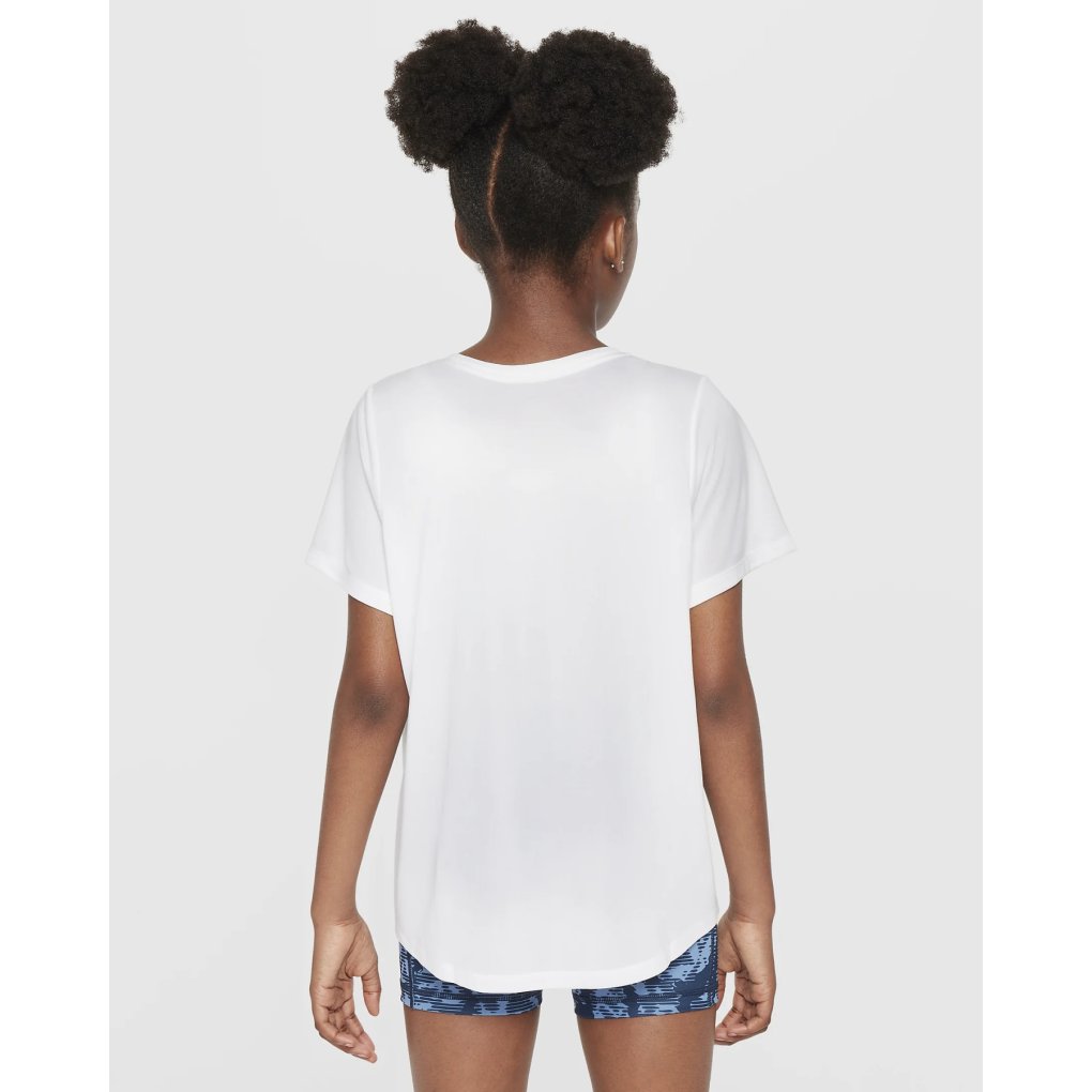 Nike One Fitted Dri-FIT Short-Sleeve Top Kids - white/black FZ5600-100