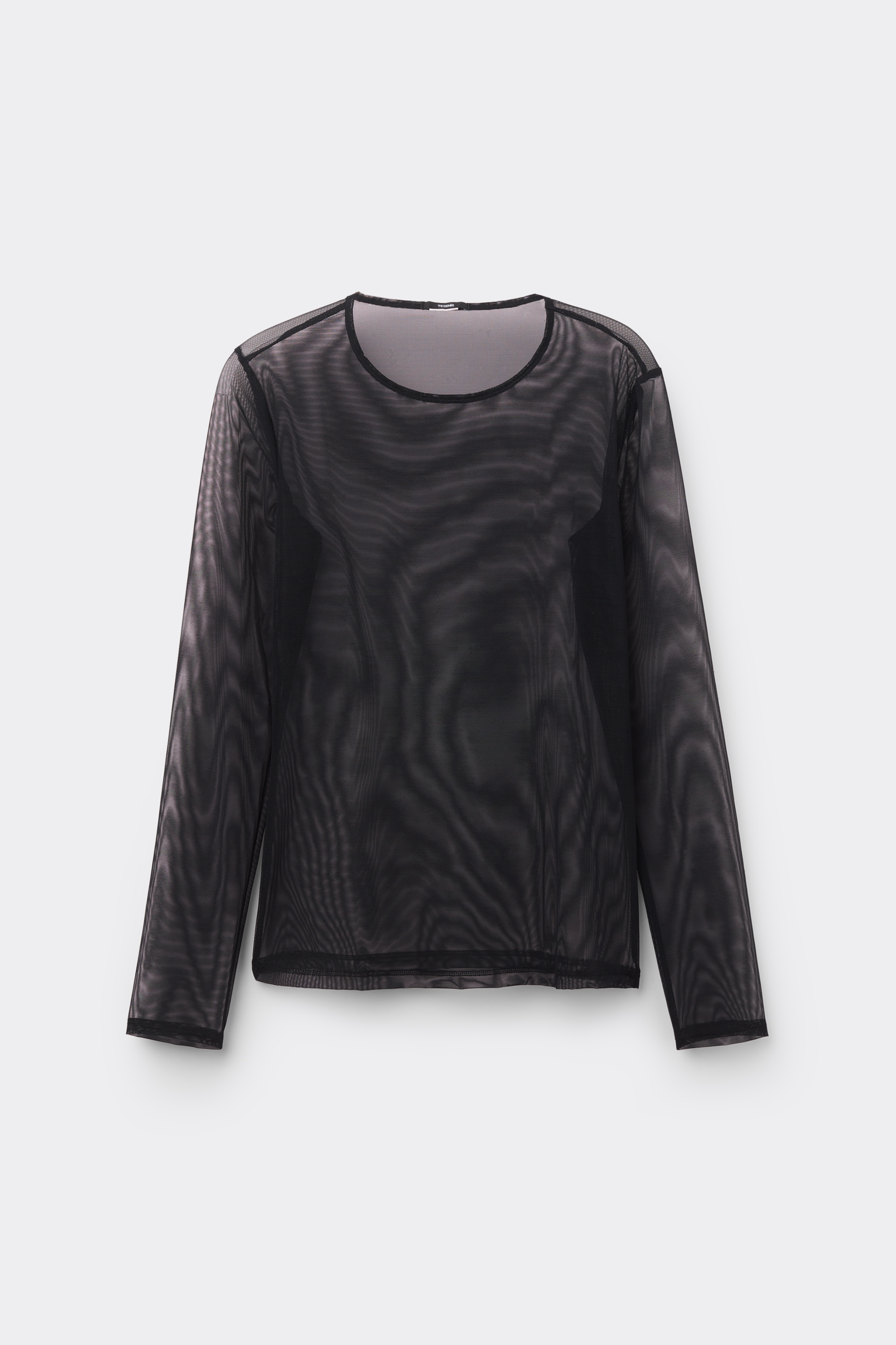 Long Sleeve Crew Neck Tulle Sweater