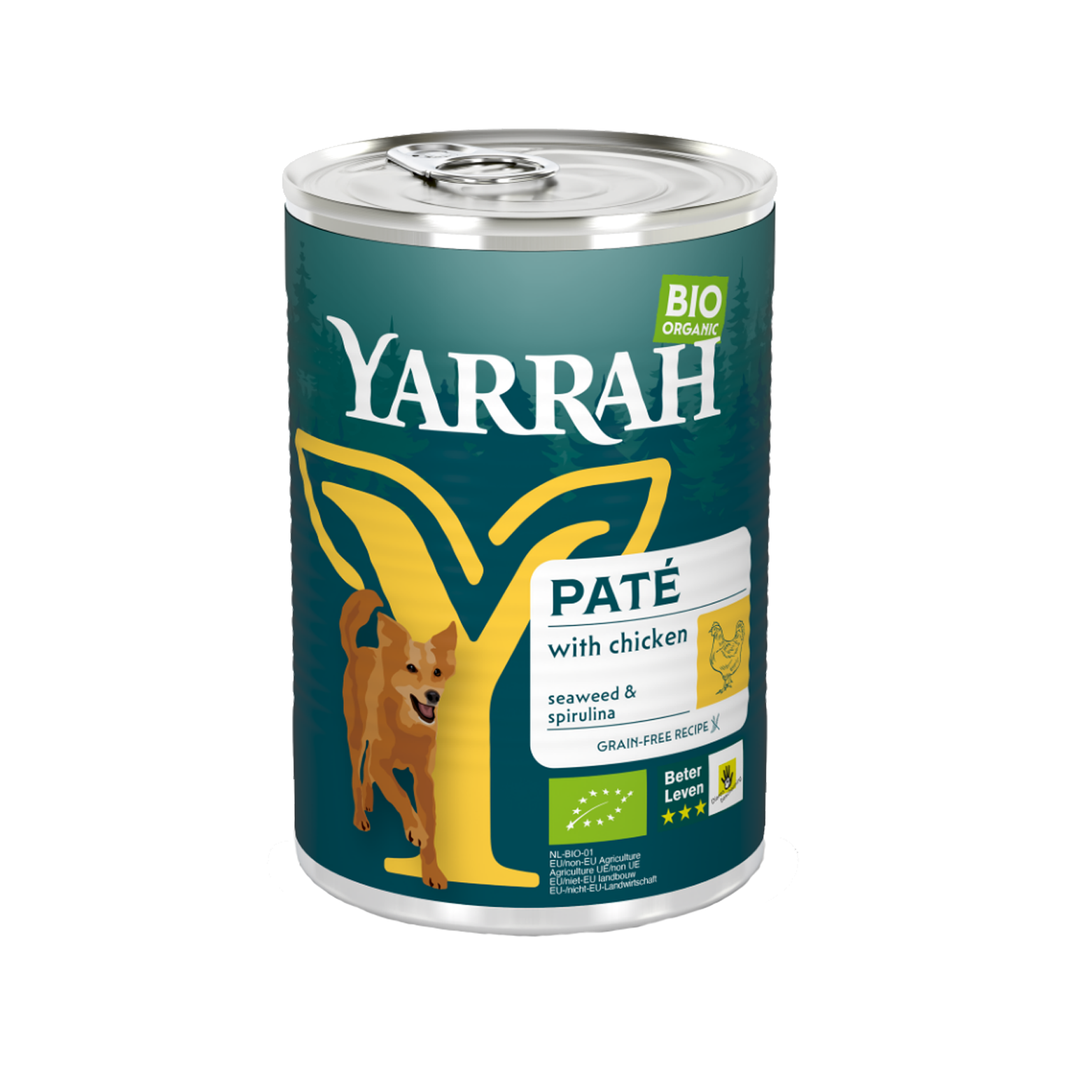 Yarrah - Paté Dog Food with Chicken Bio - 12x 400g