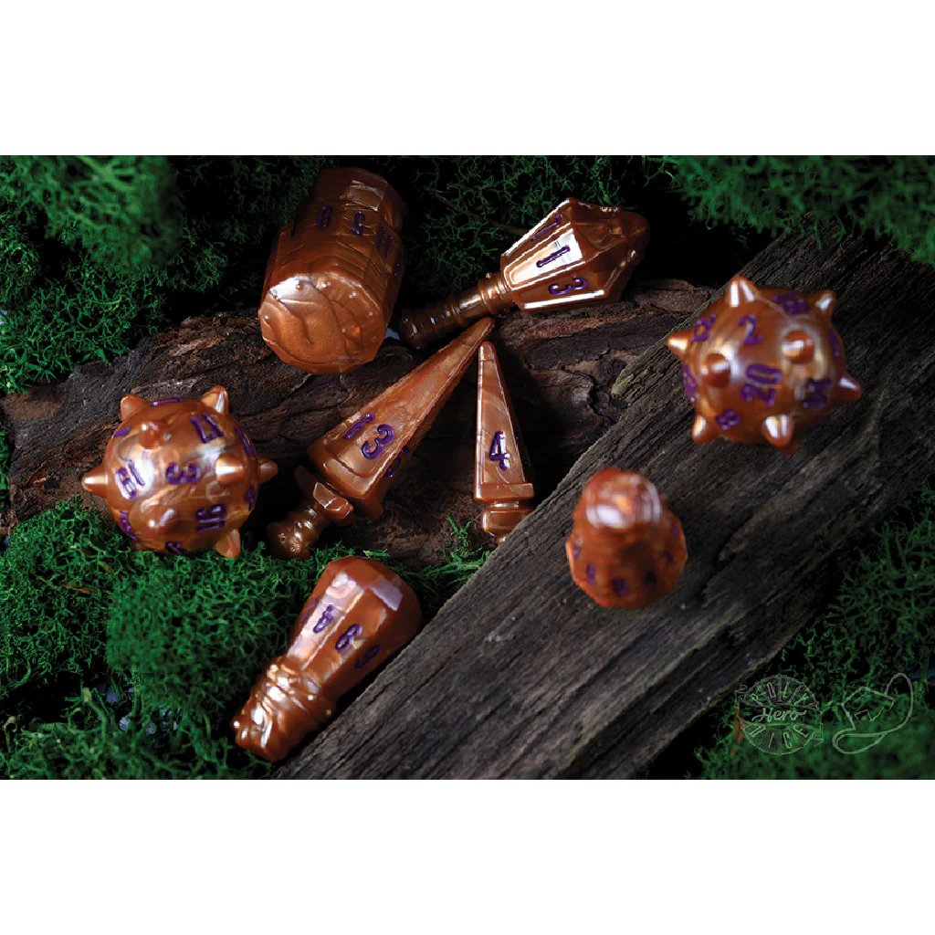PolyHero Warrior 8 Dice Set Imperial Bronze