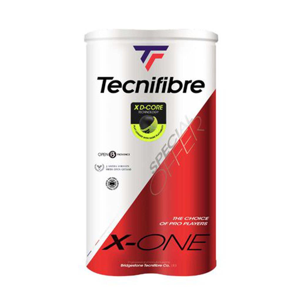 BOX OF 36 TECNIFIBRE CANS (18 BIPACKS) OF 4 X-ONE PET TUBE BALLS