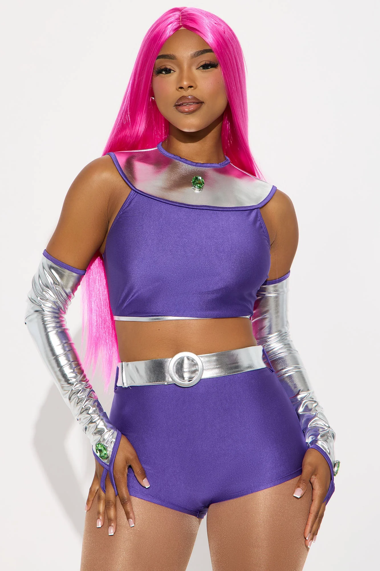 Tireless Sexy Titan 6 Piece Costume Set - Purple
