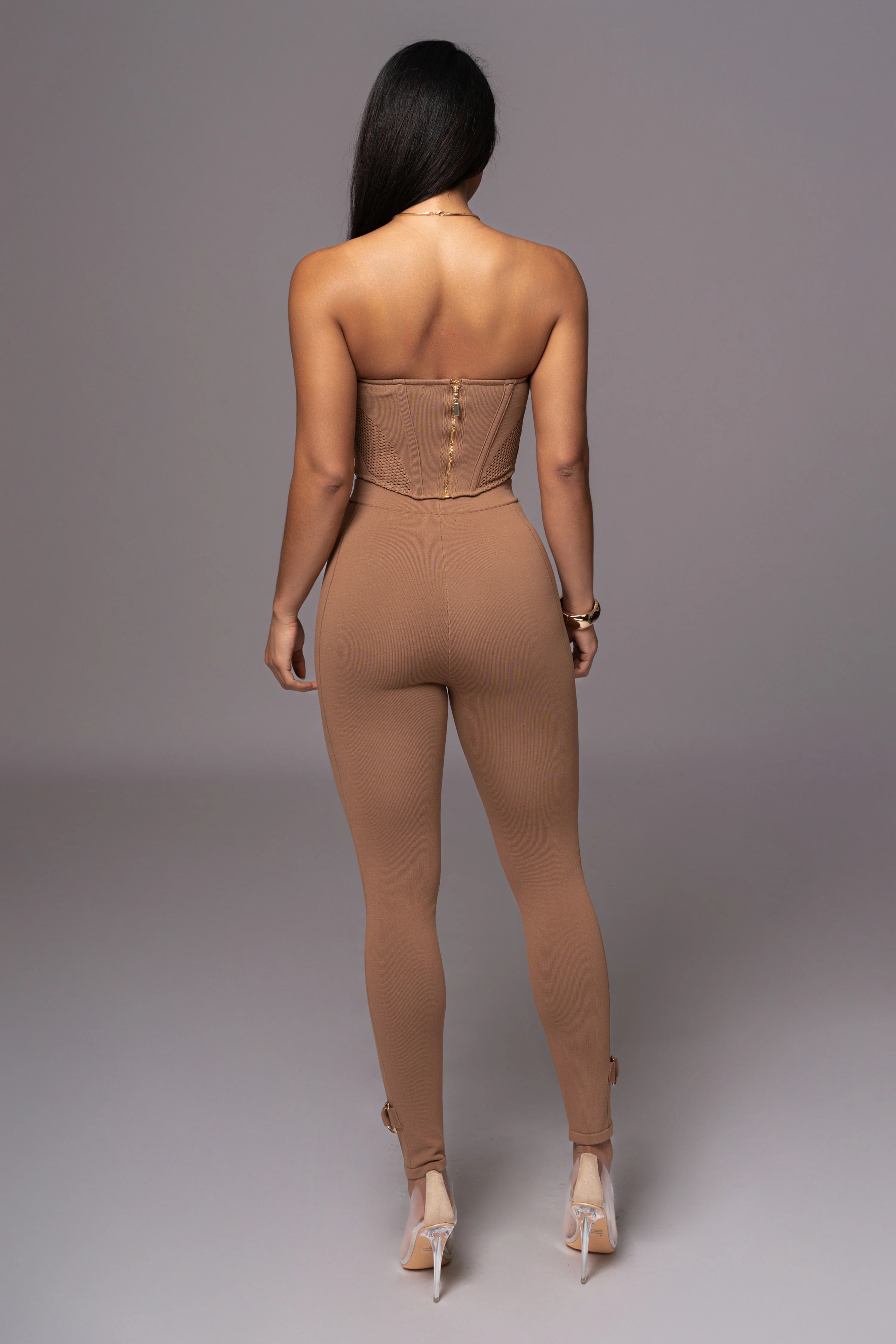 Pecan Freda Knit Bustier