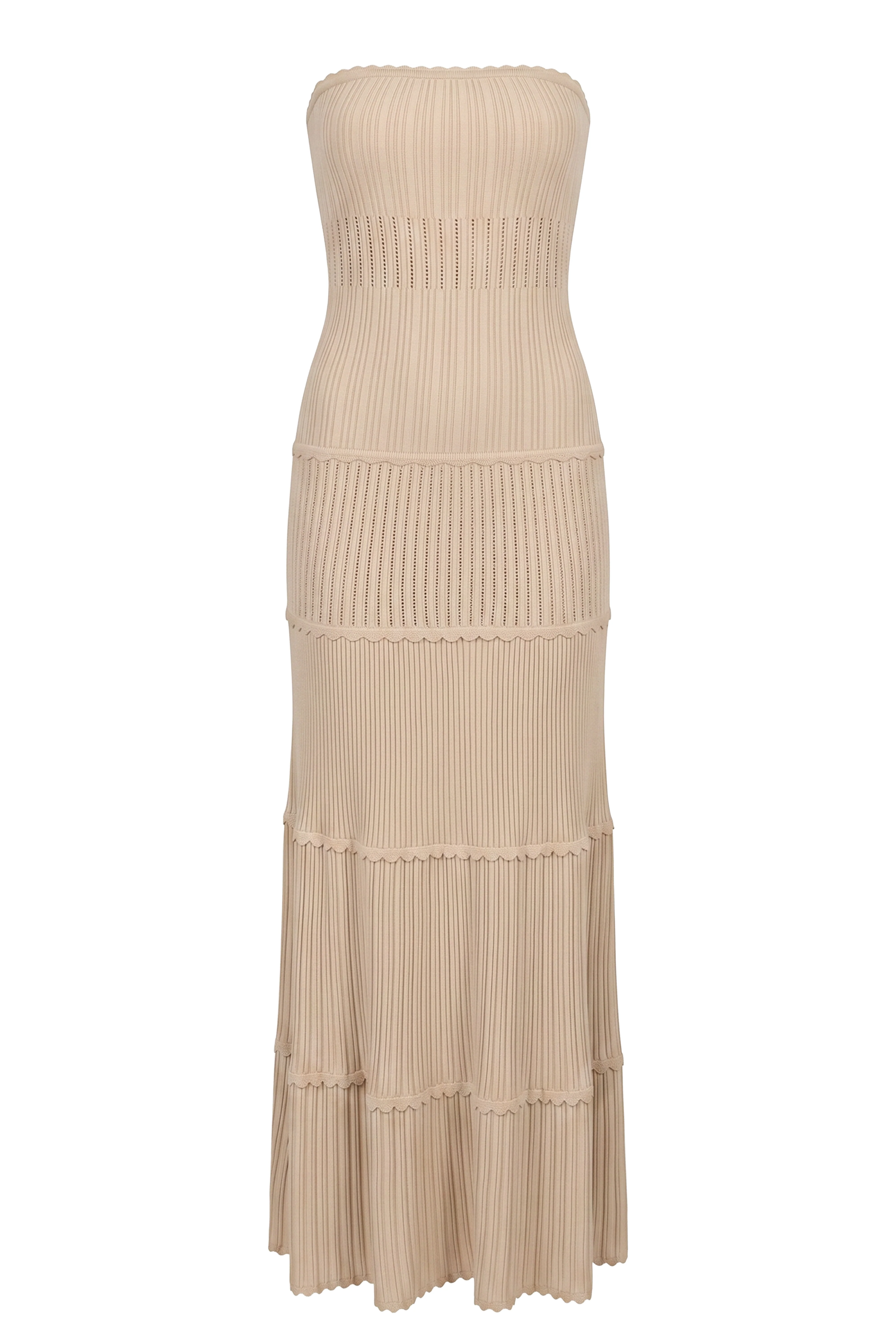 Cream Vienna Strapless Maxi Dress