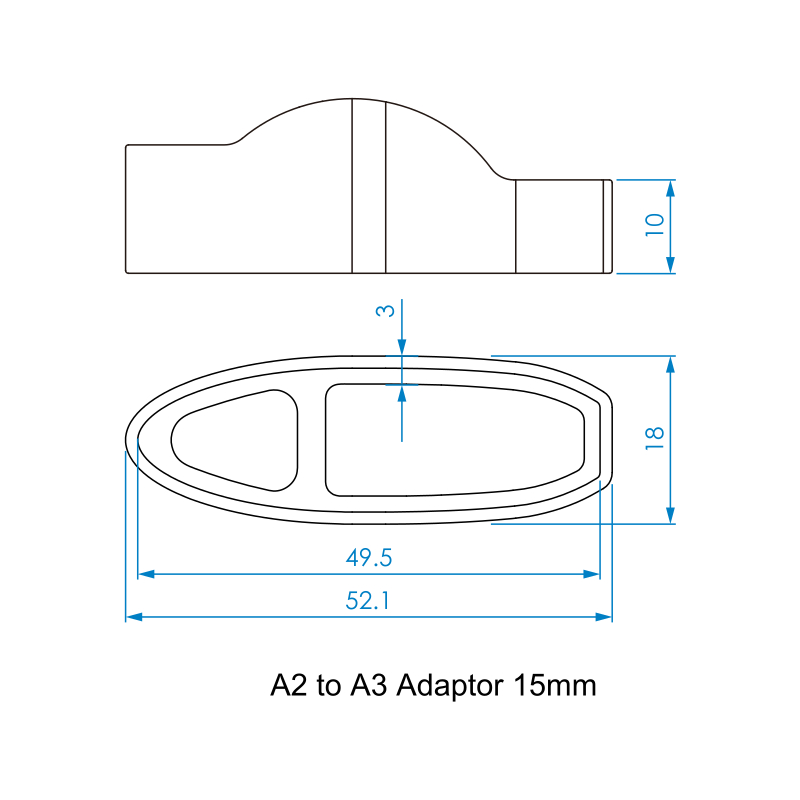 Profile Design Riser Kit - Adapters | Aeria Ultimate Bracket to A3 | Aluminum