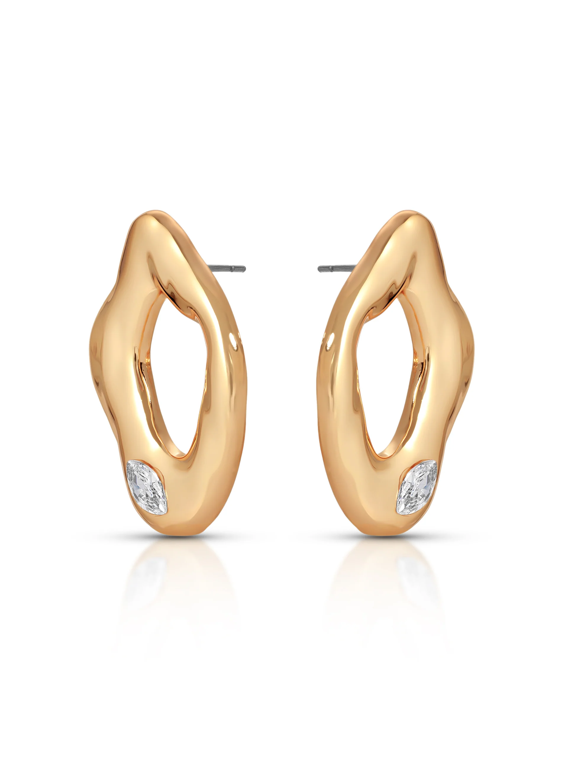 Melting Metal Crystal Earrings