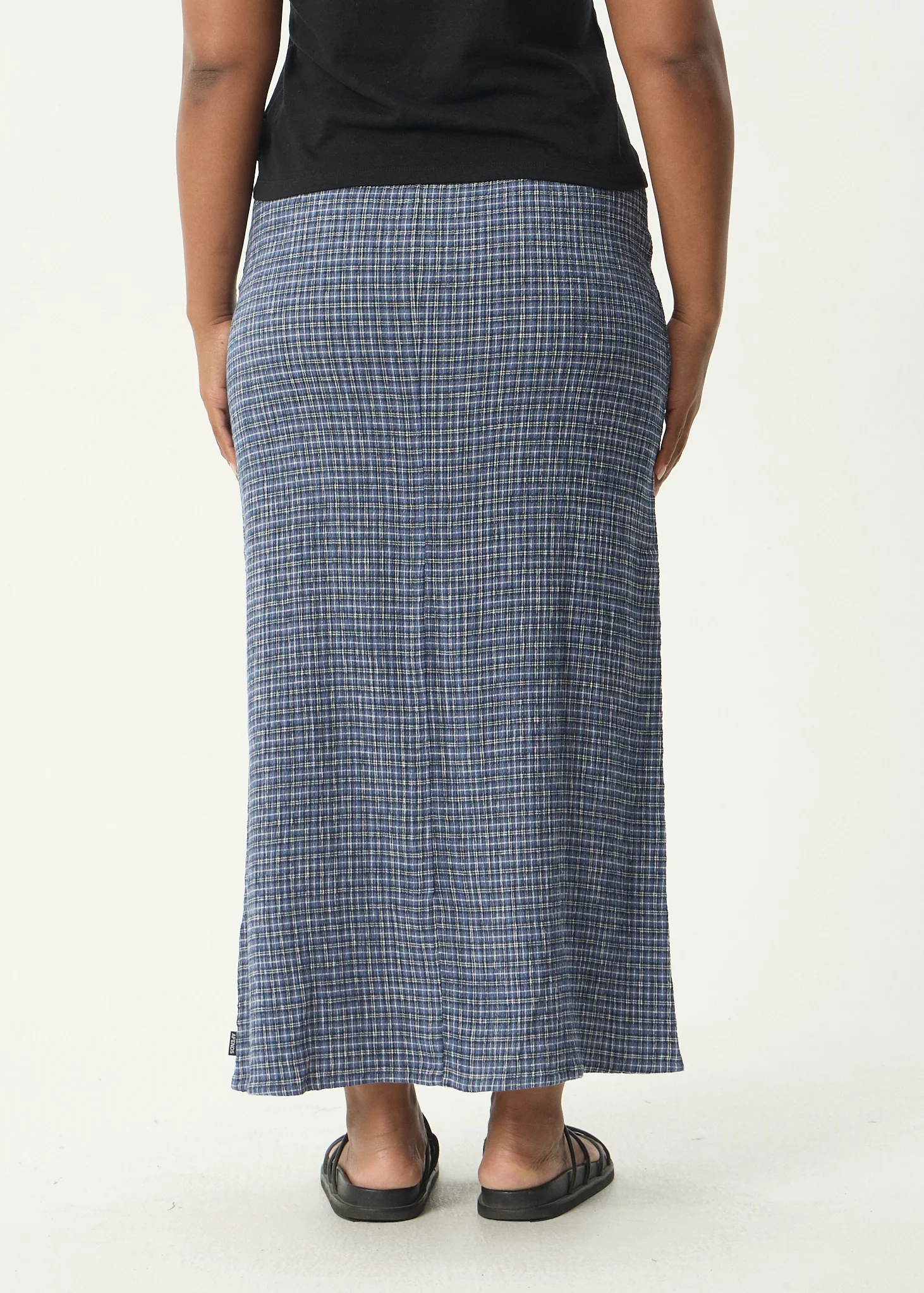 AFENDS Womens Lita - Seersucker Maxi Skirt - Shipwreck Marlin