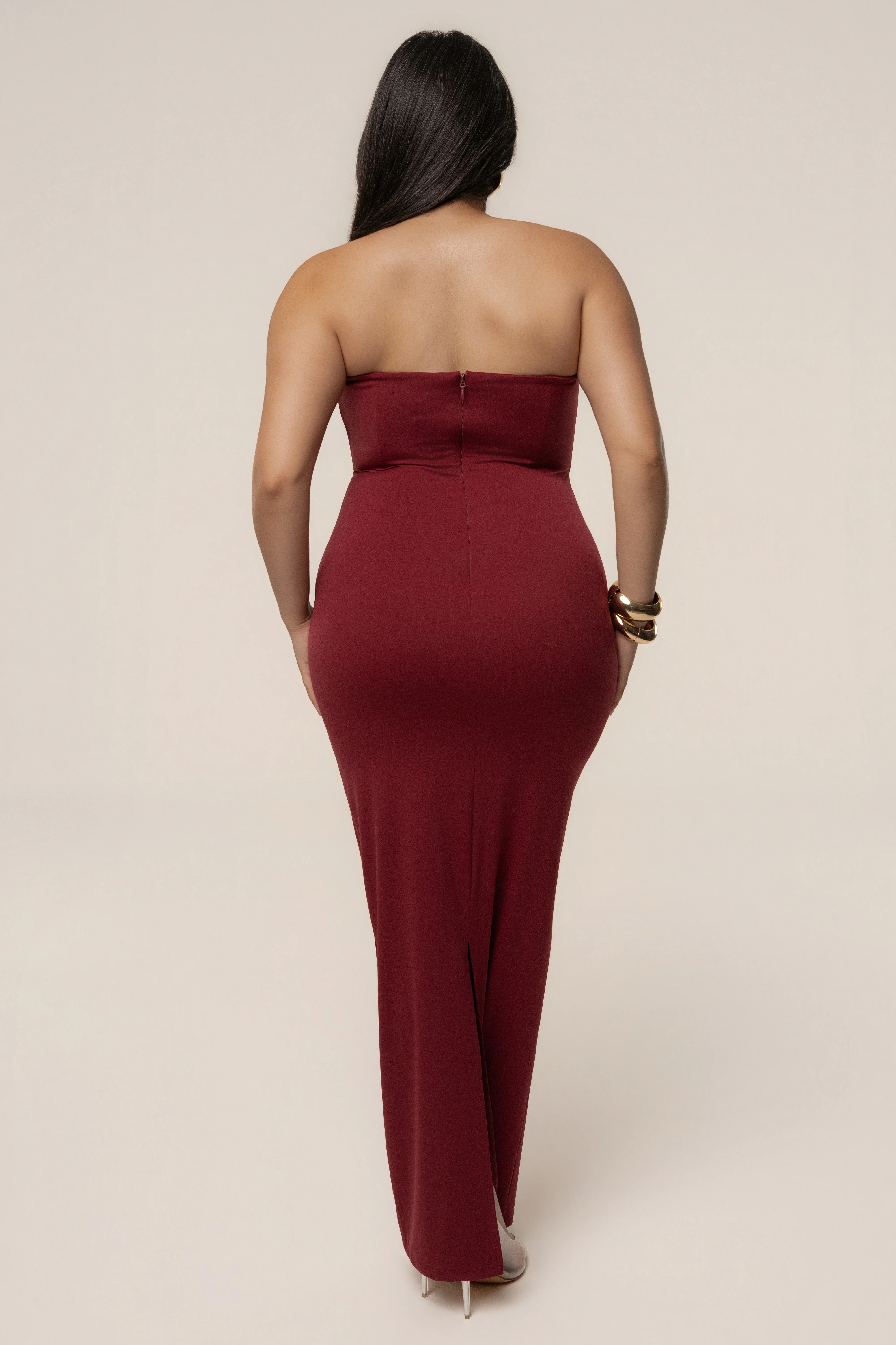 Burgundy Midnight Illusion Maxi Gown
