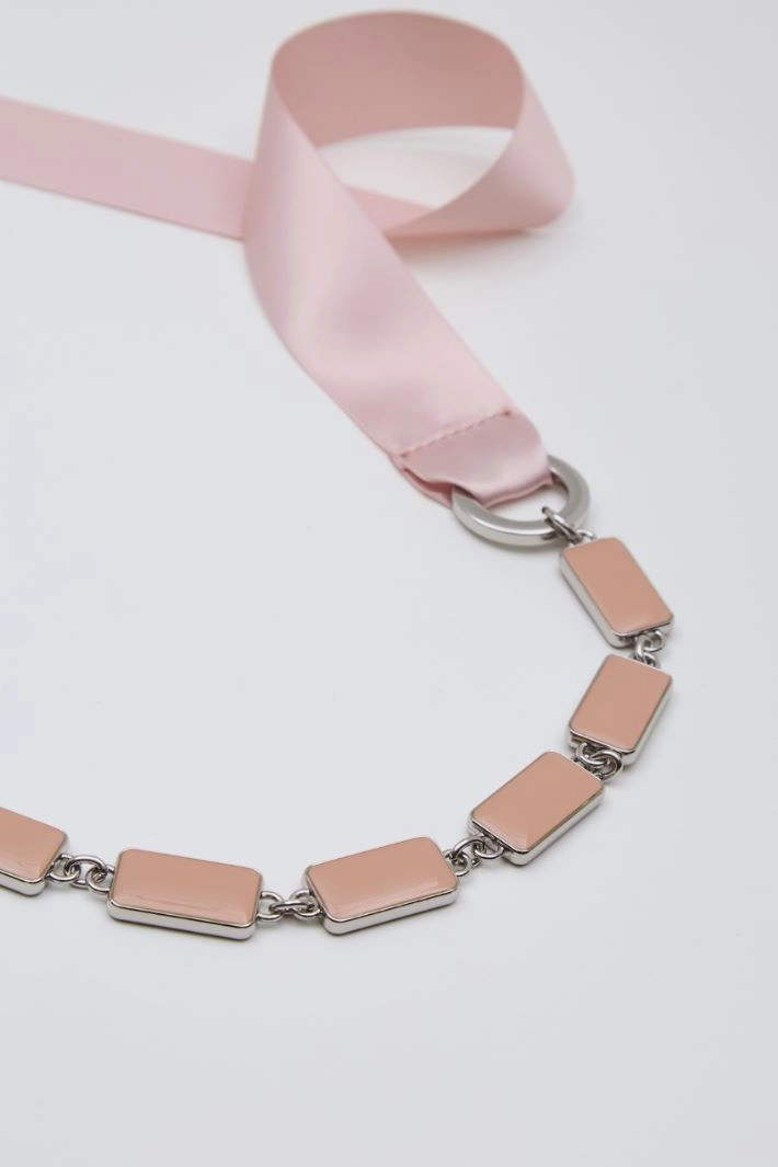 Enamelled-chain belt - PINK