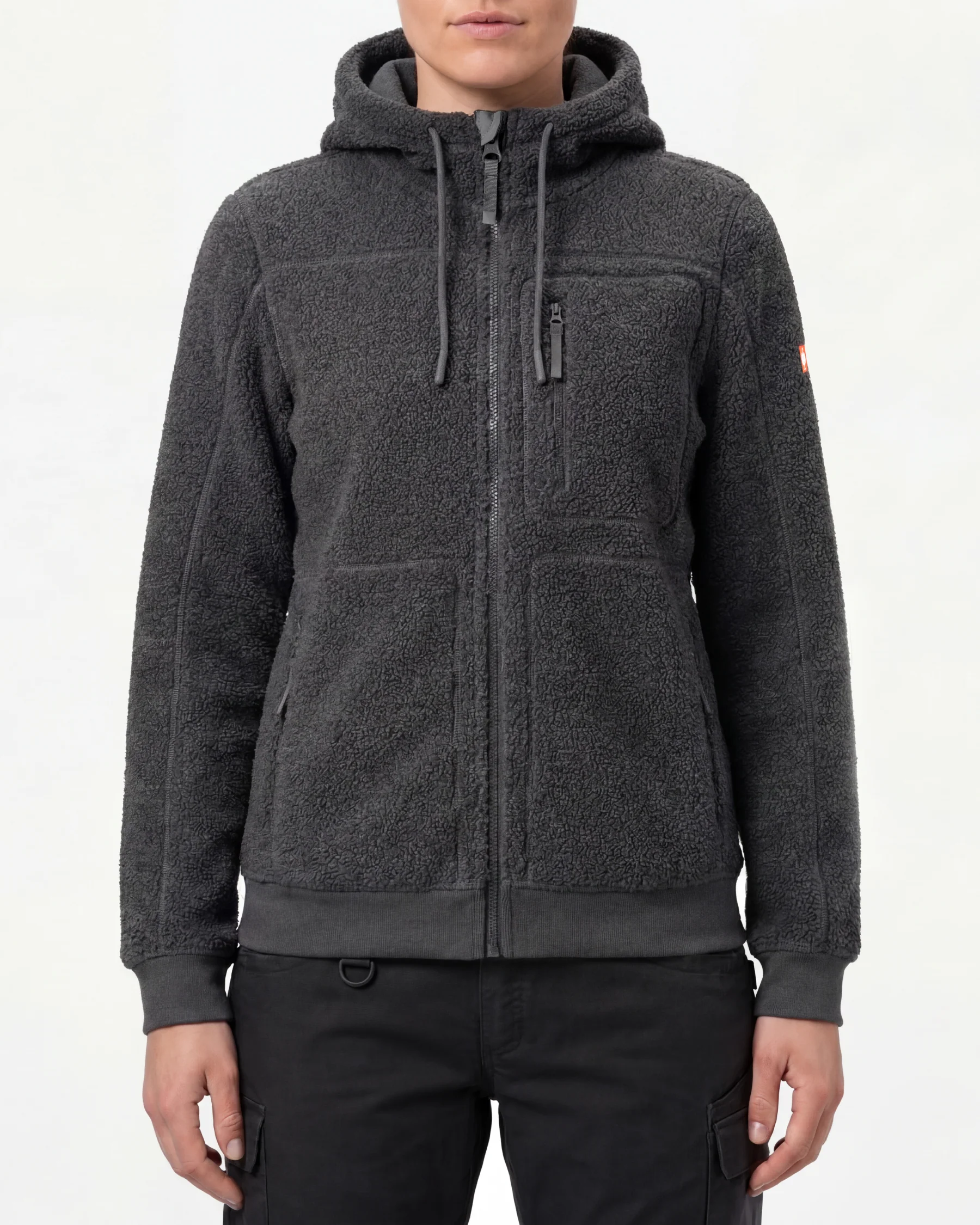 Women's Hooded Sherpa Fleece Jacket e.s.e:pic