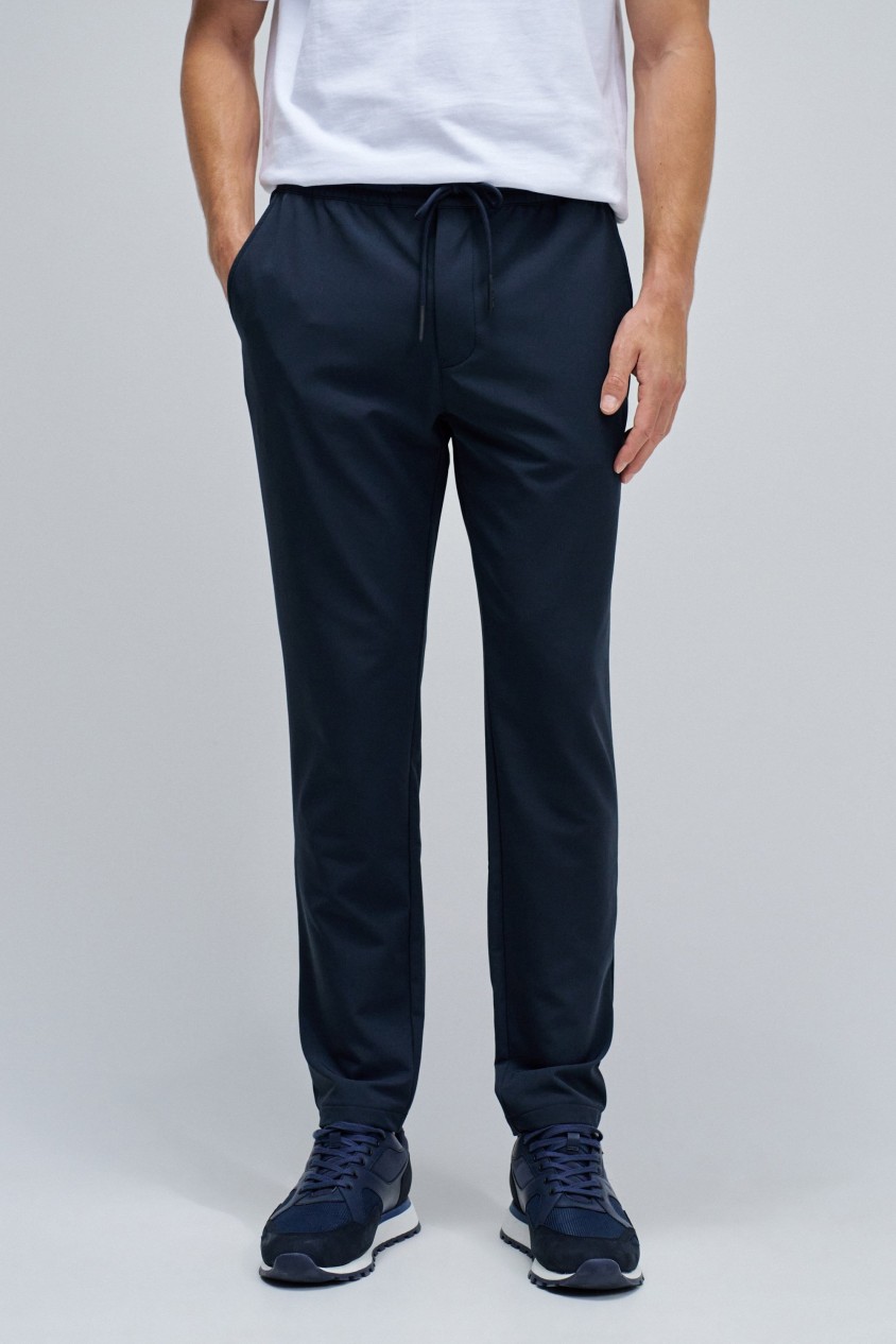 SLIM FIT JOGGERS TROUSERS IN FABRIC