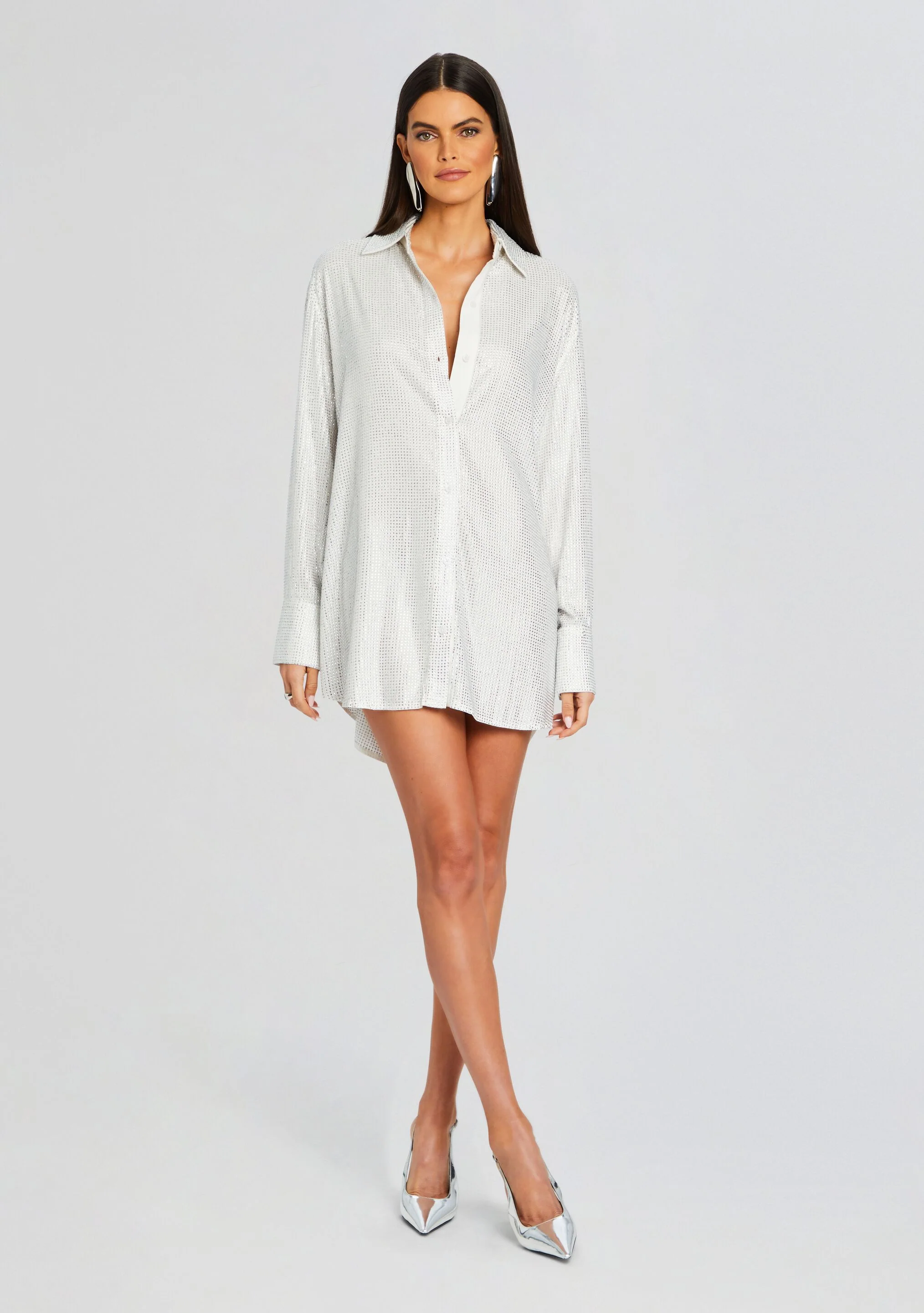 Maddox Embellished Shirt Dress