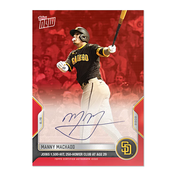 On-Card Auto # to 10 - Manny Machado - 2022 MLB TOPPS NOW® Card 355D