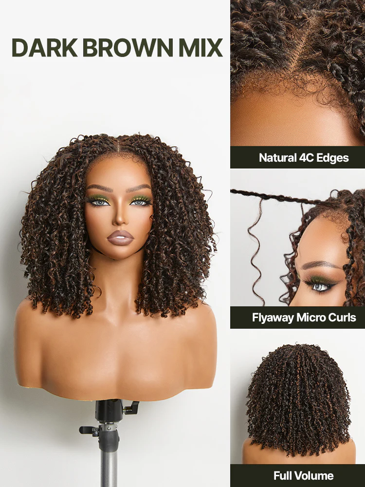 Ophirawig Veralux? Micro Twist Curly Dreadlock Wig 11x4 HD Lace Front Glueless Synthetic Hair
