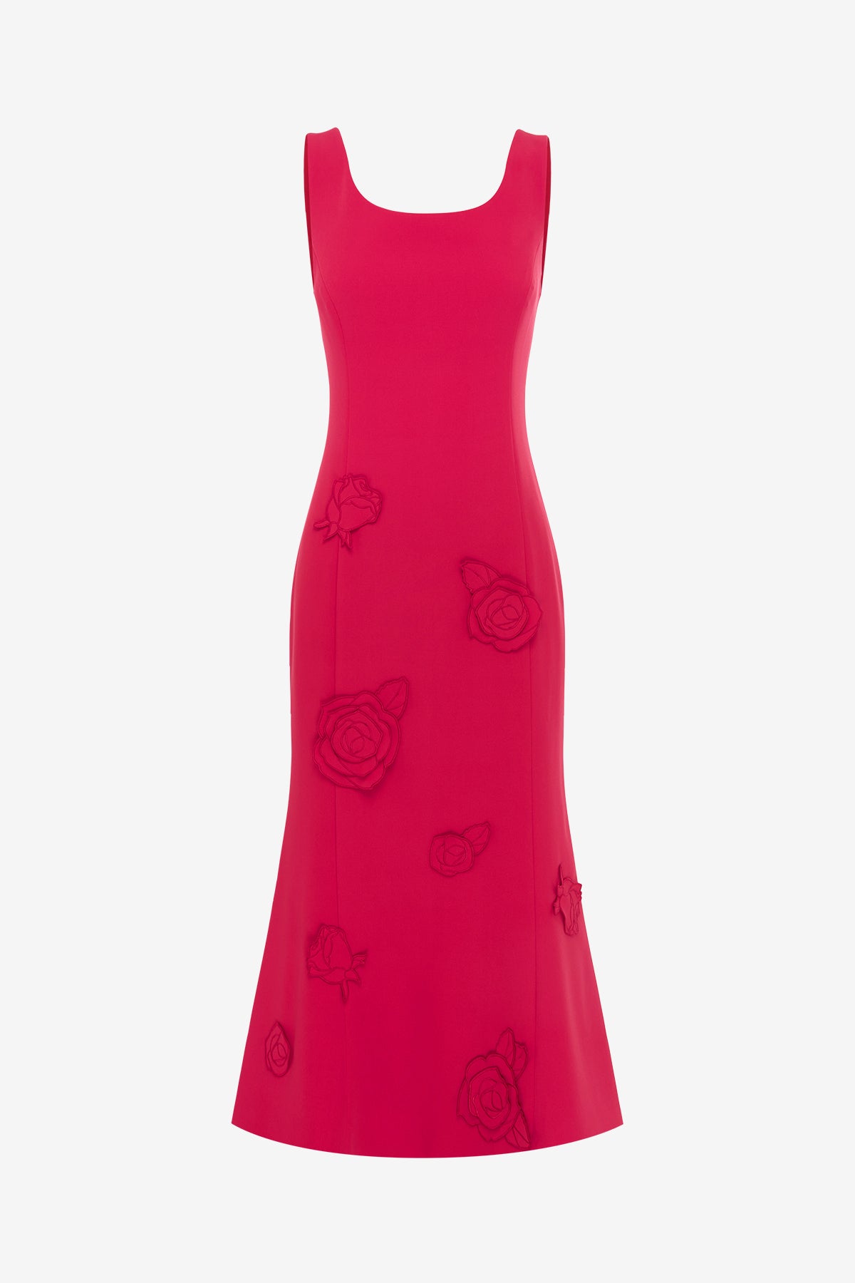 Emily Appliqué Midi Dress - Scarlet