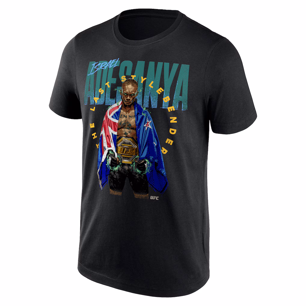 UFC Israel Adesanya Stylebender Flame T-Shirt - Black - Mens