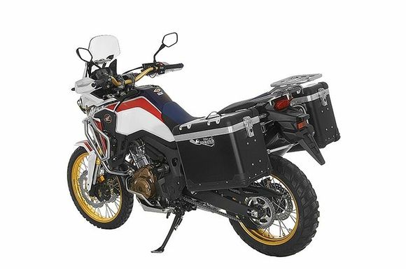Touratech ZEGA Pro 38/45 suitcase - Gray support included - Black anodizedRef: Trt01715A / 01-402-5737-0