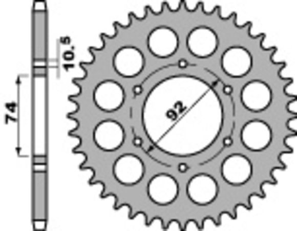Couronne PBR acier standard - 530 45 dentsYAMAHA 550 XJ 550 - 1981 - 1982Ref : PBR01557A / 1075465001